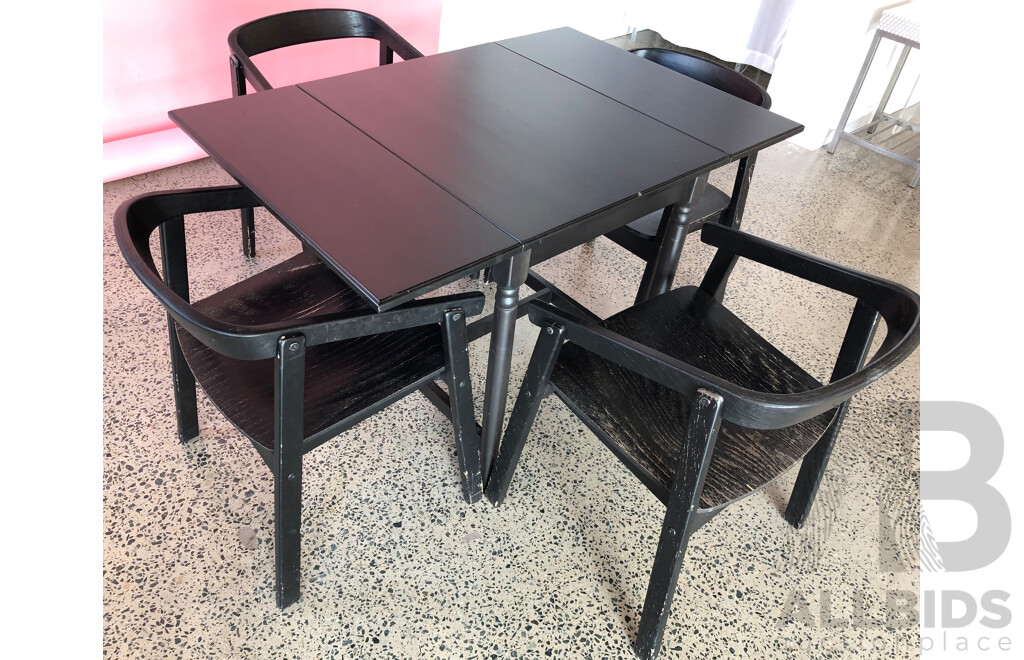 Drop Side Table + 4 Chairs