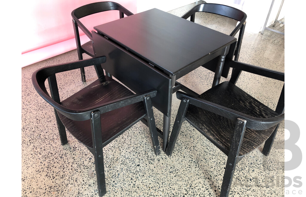 Drop Side Table + 4 Chairs