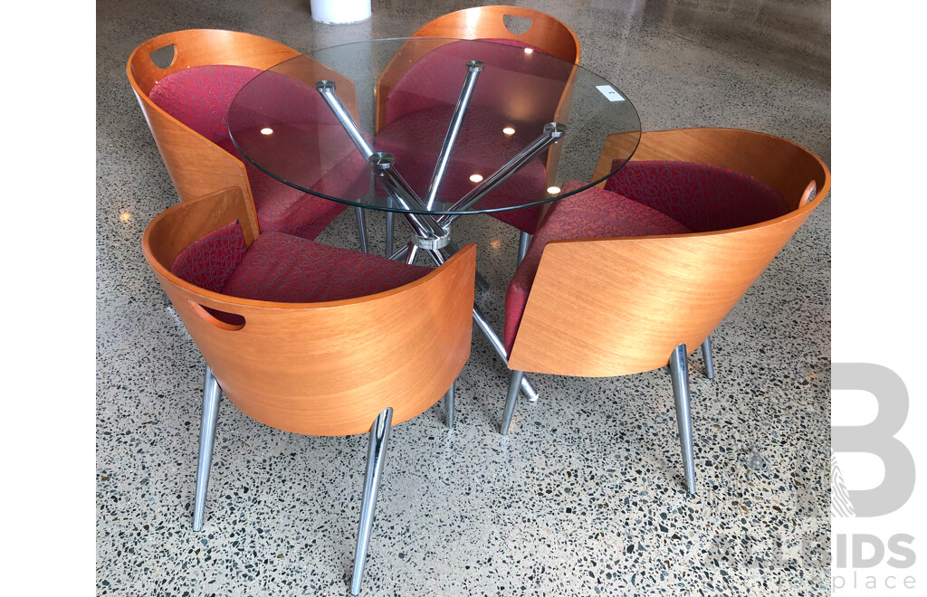 Contemporary Table + 4 Tub Chairs