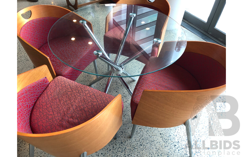 Contemporary Table + 4 Tub Chairs