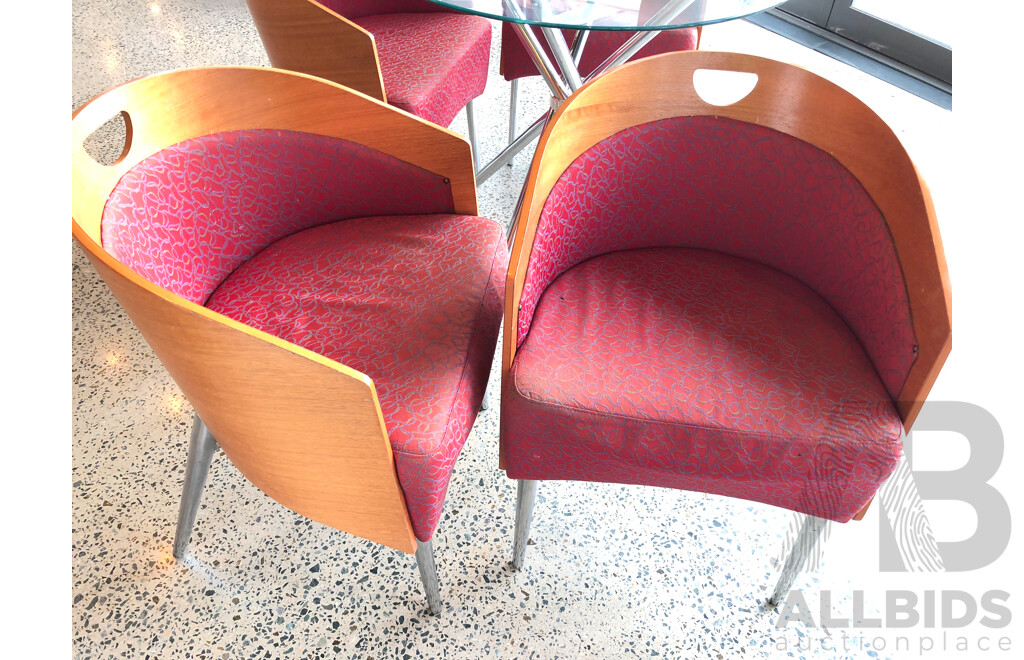 Contemporary Table + 4 Tub Chairs