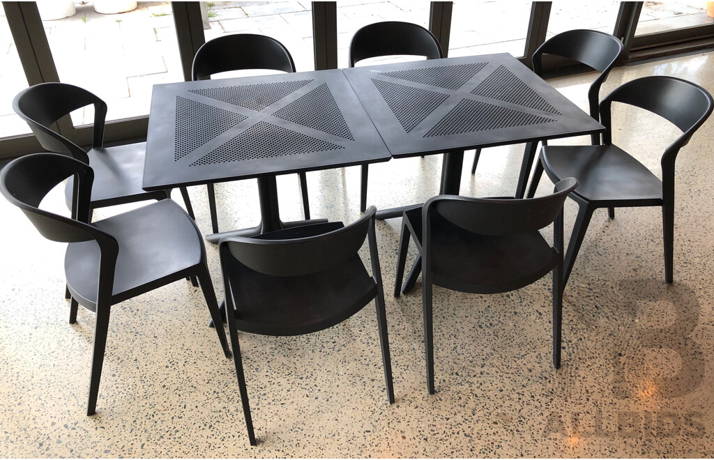 2 Cafe Tables + 8 Chairs