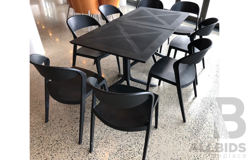 2 Cafe Tables + 8 Chairs