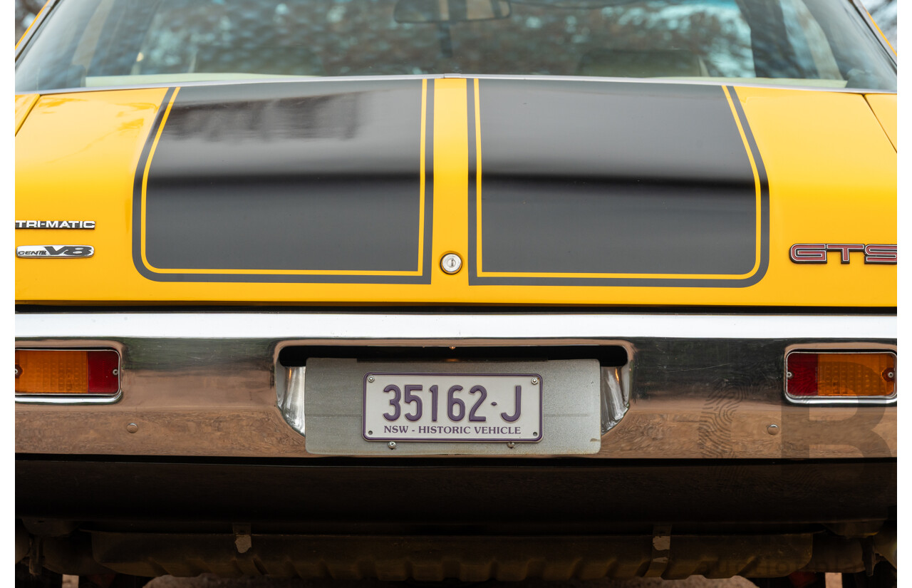 11/1973 Holden HQ Monaro LS 2d Coupe Yellow / Black LS1 V8 5.7L - Modified
