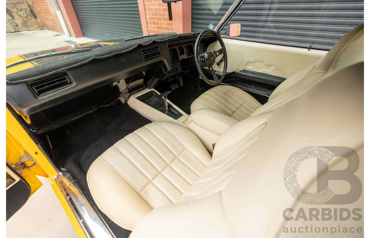 11/1973 Holden HQ Monaro LS 2d Coupe Yellow / Black LS1 V8 5.7L - Modified