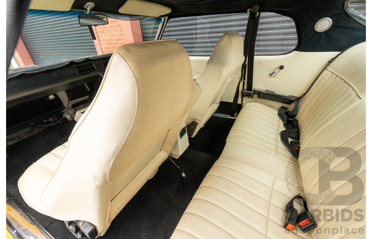 11/1973 Holden HQ Monaro LS 2d Coupe Yellow / Black LS1 V8 5.7L - Modified