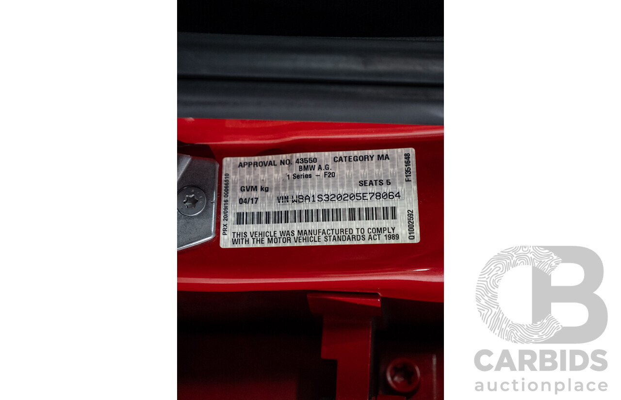 4/2017 BMW 125i M Sport F20 5d Hatchback Melbourne Red Metallic Turbo 2.0L