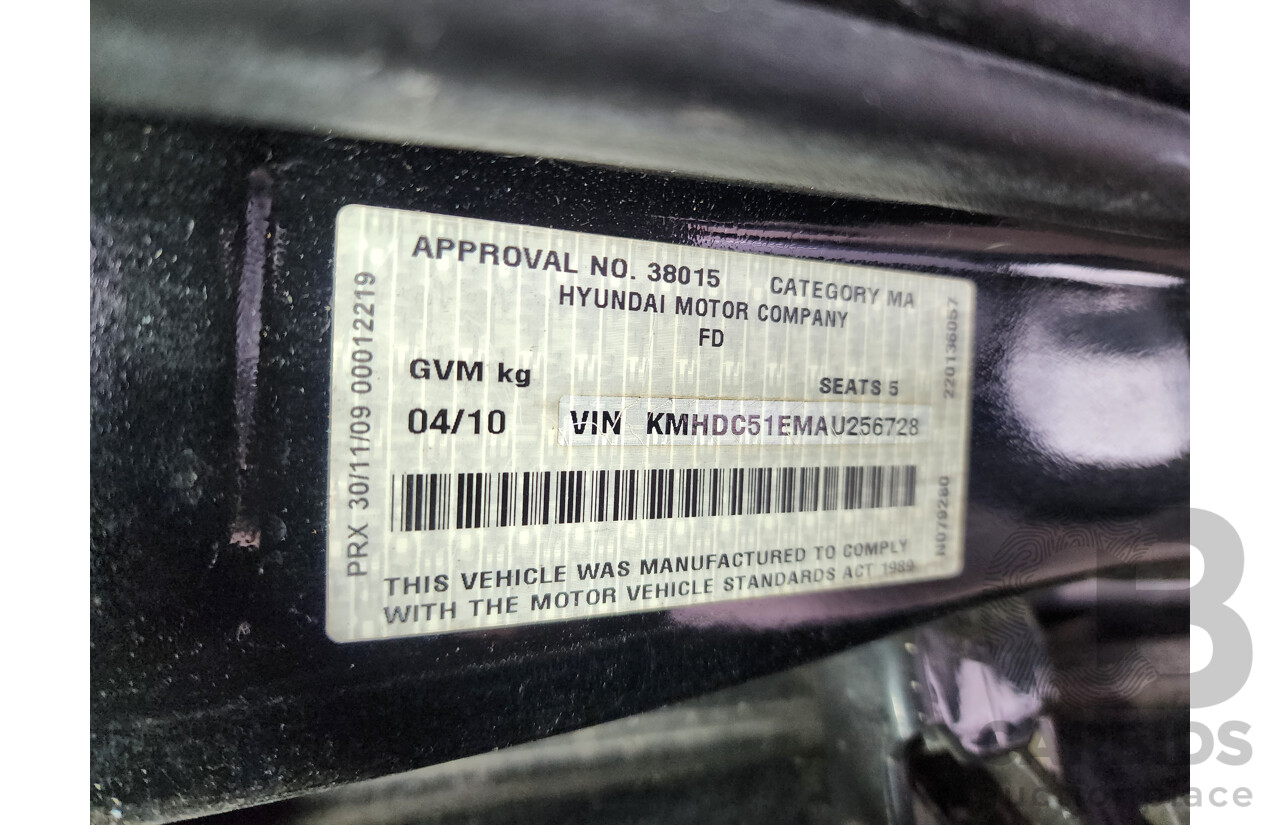 04/2010 Hyundai i30 SLX FD MY10 5d Hatchback Black 2.0L