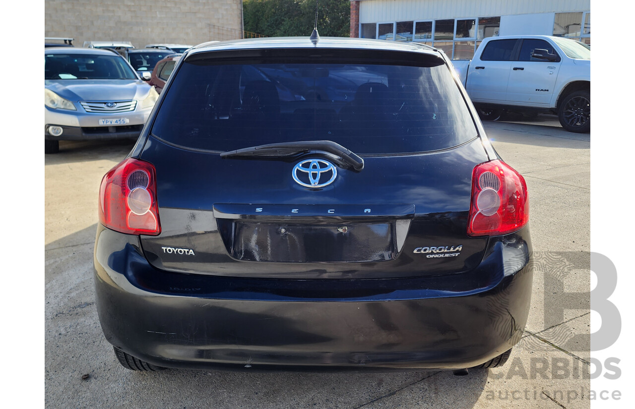 09/2007 Toyota Corolla Conquest ZRE152R 5d Hatchback Black 1.8L
