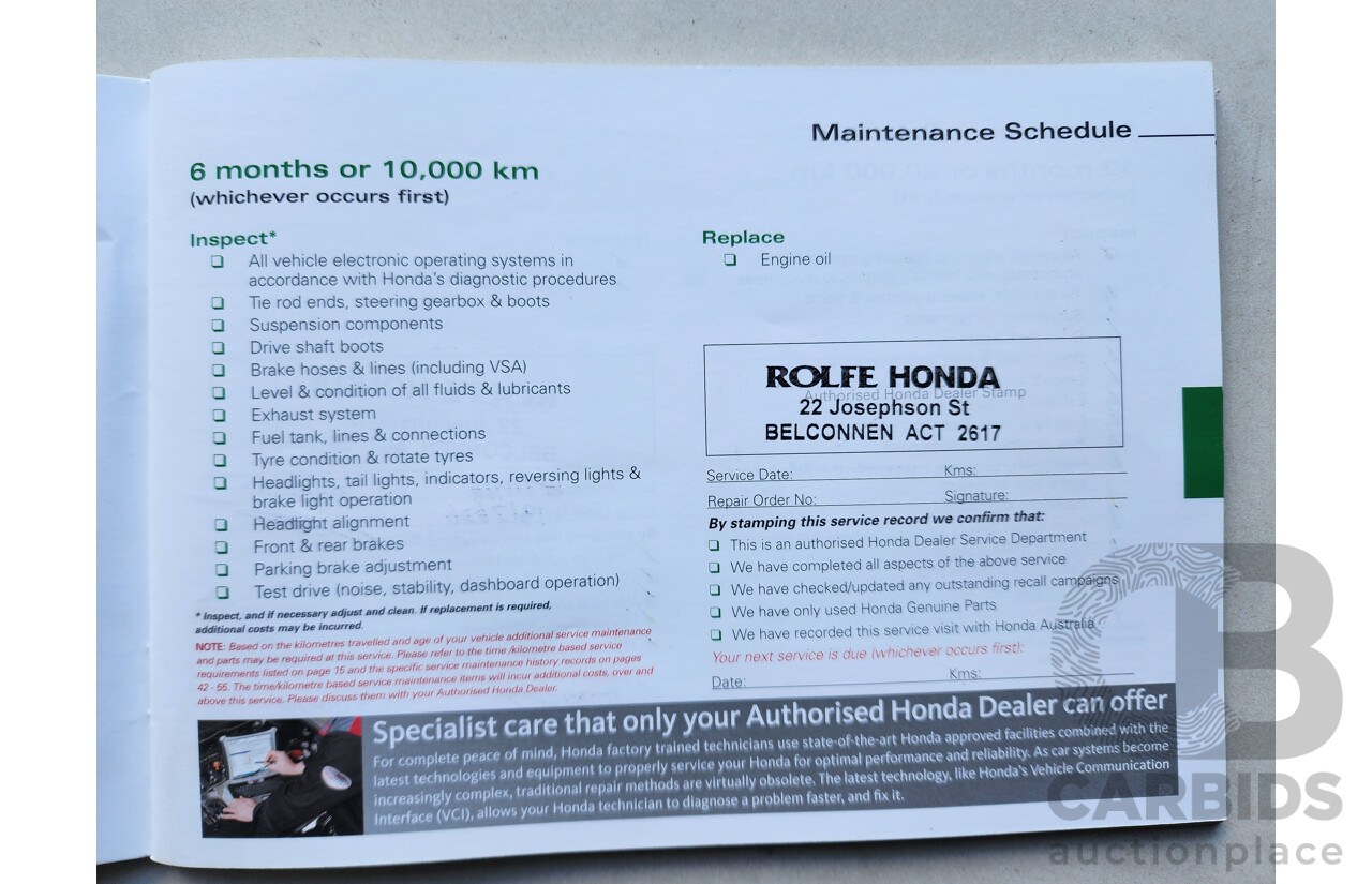 09/2015 Honda CRV VTi LE 30 SERIES 2 4d Wagon White 2.0L