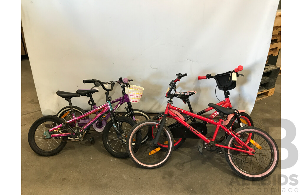 Assorted Childrens Push Bikes - Lot of 4