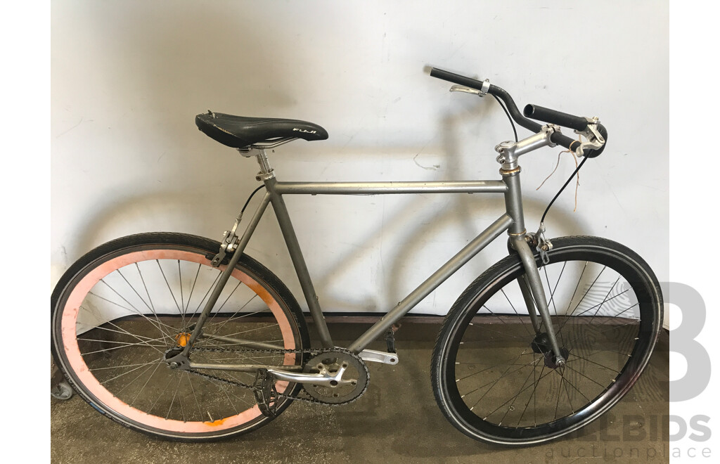 Silver Single Speed Road Bike