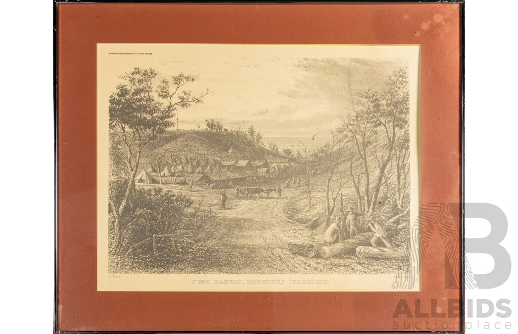 Port Darwin, Northern Territory; Sydney; and Government House, Adelaide (all 1968), Trio Historic Vintage Prints After Original Photographs, 66H x 82W cm (frames) (3)
