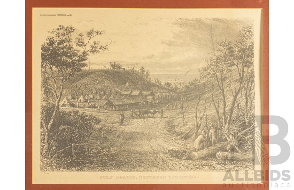 Port Darwin, Northern Territory; Sydney; and Government House, Adelaide (all 1968), Trio Historic Vintage Prints After Original Photographs, 66H x 82W cm (frames) (3)