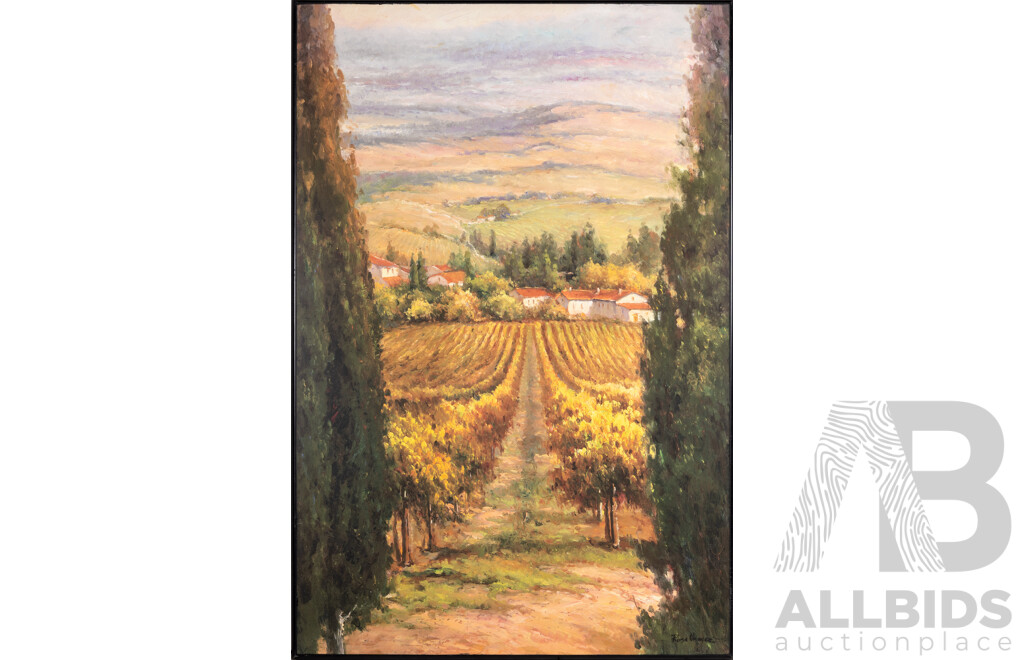 Rosa Chavez, (20th Century), Cypress View, Quality Reproduction Canvas Print of Original Acrylic on Canvas, 93H x 62W cm (frame)
