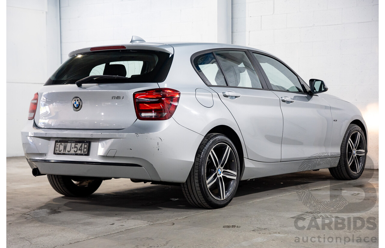 10/2014 BMW 116i Sport Line F20 MY13 5D Hatchback Glacier Silver Metallic Turbo 1.6L