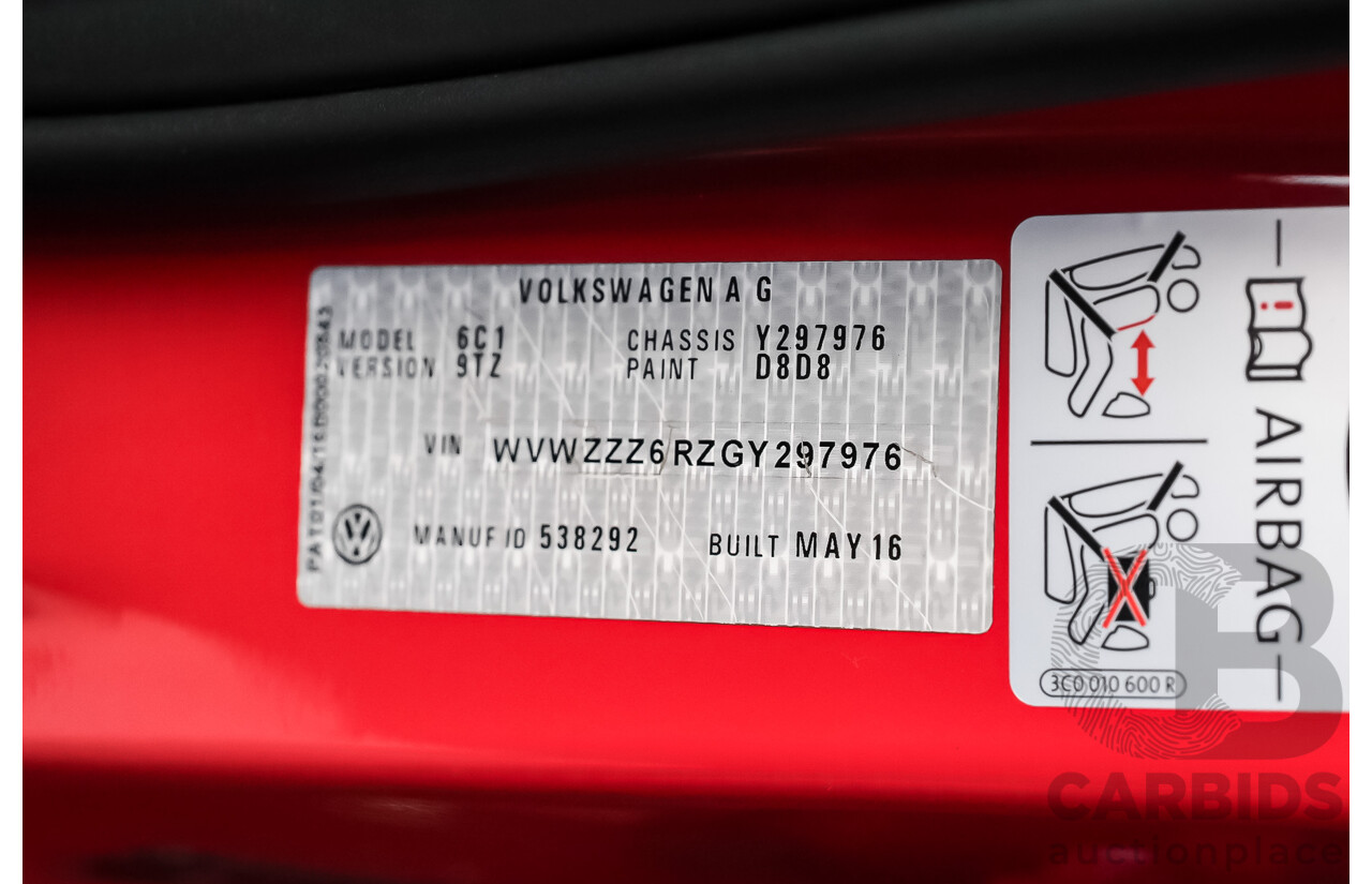 07/2016 Volkswagen Polo GTI 6R MY16 5D Hatchback Flash Red Turbo 1.8L