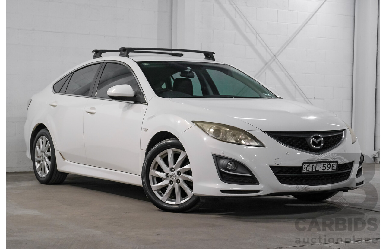 08/2012 Mazda Mazda6 Touring GH MY11 5d Hatchback White 2.5L