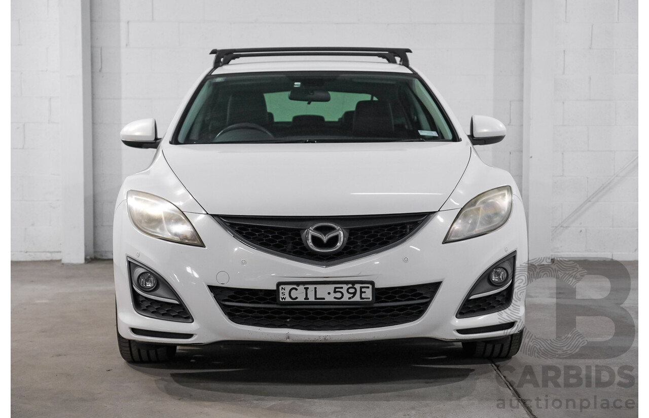 08/2012 Mazda Mazda6 Touring GH MY11 5d Hatchback White 2.5L
