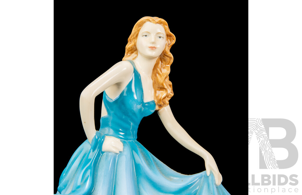 Pair of Glazed Porcelain Lady Figures by Royal Doulton