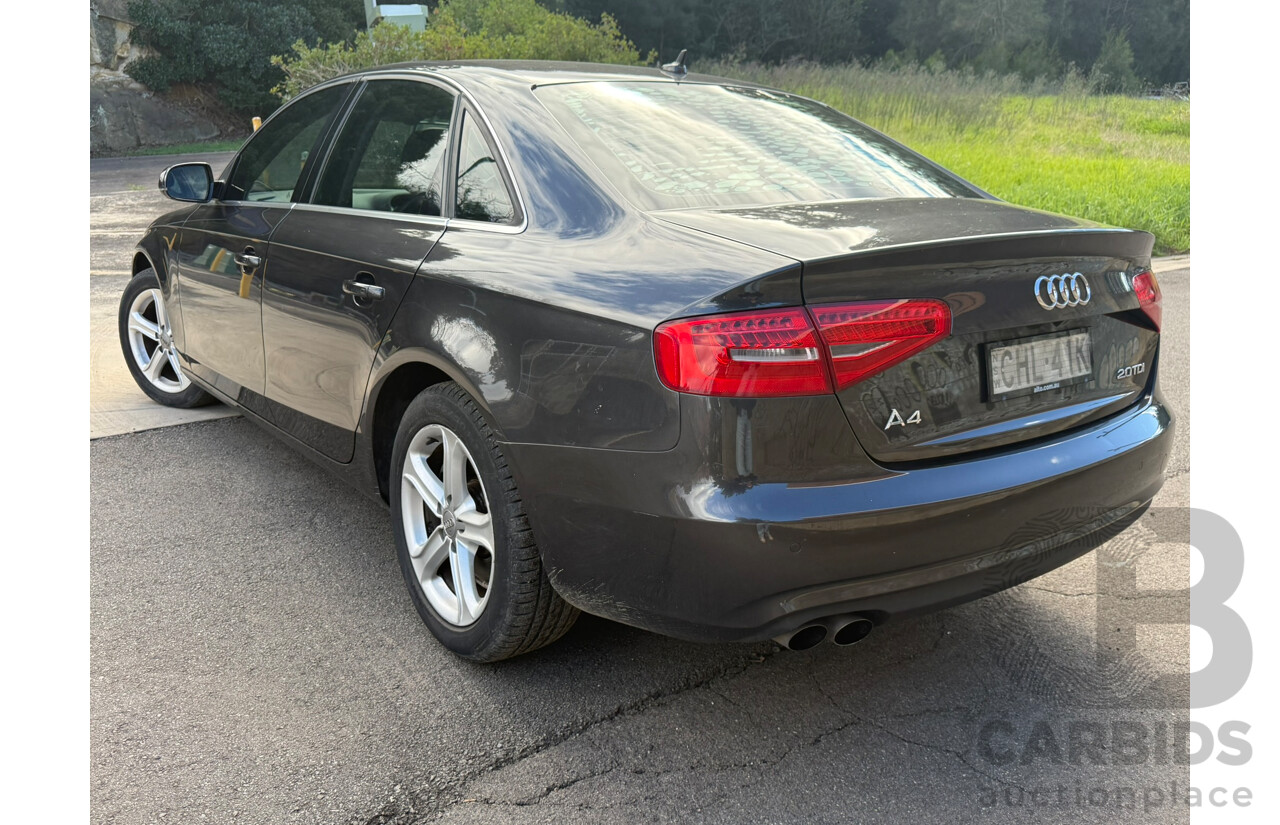 07/2012 Audi A4 2.0 TDI FWD B8 (8K) MY13 4D Sedan Lava Gray Pearlescent Turbo Diesel 2.0L