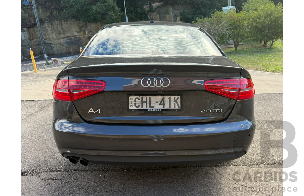 07/2012 Audi A4 2.0 TDI FWD B8 (8K) MY13 4D Sedan Lava Gray Pearlescent Turbo Diesel 2.0L