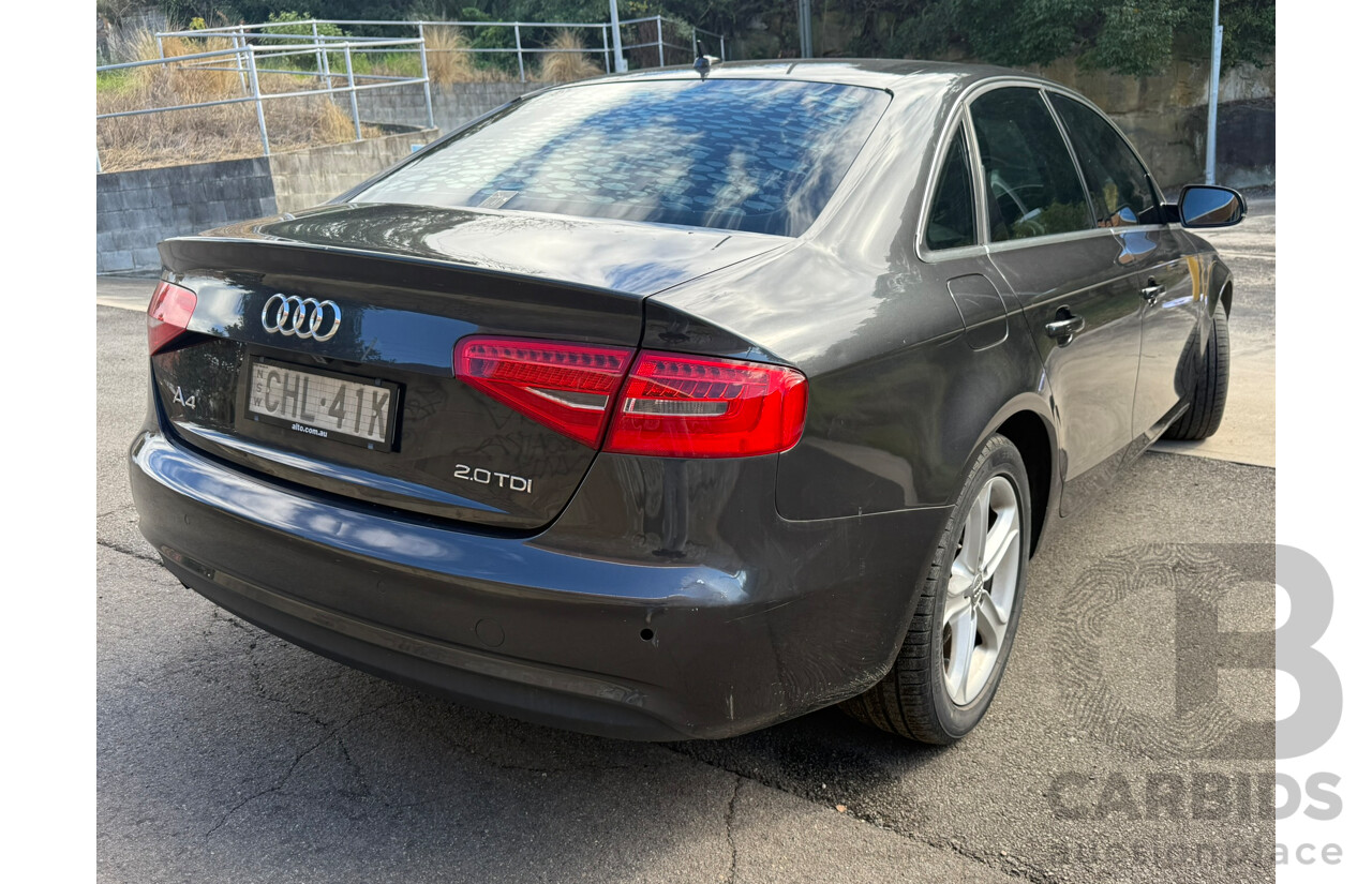 07/2012 Audi A4 2.0 TDI FWD B8 (8K) MY13 4D Sedan Lava Gray Pearlescent Turbo Diesel 2.0L