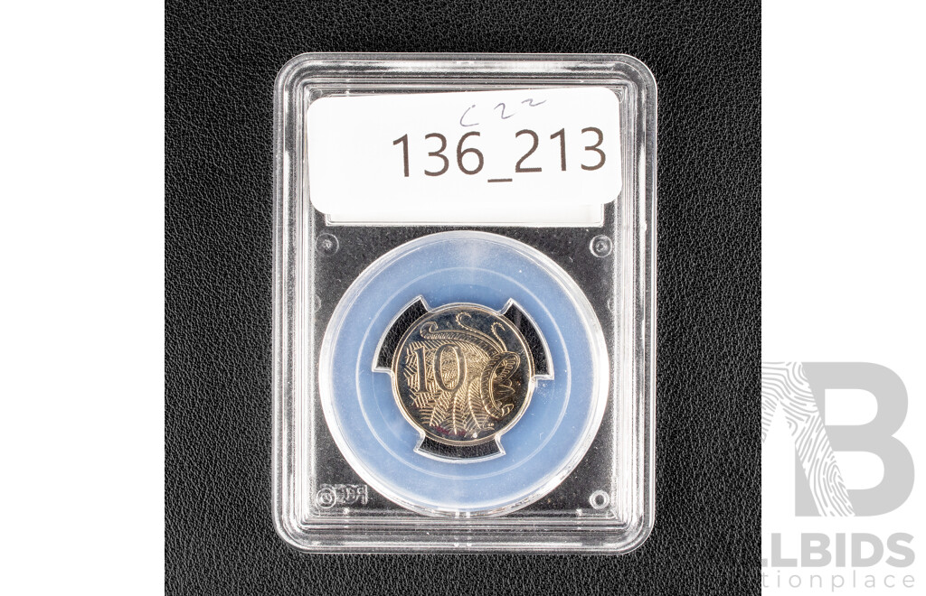 Australian 1993 Ten Cent Coin, Graded PCGS MS68 Gem/UNC 22