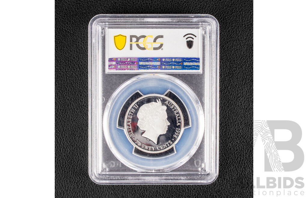 Australian 1998 RAM Twenty Cent silver proof coin. 1938 florin. Graded PR68 Gem.