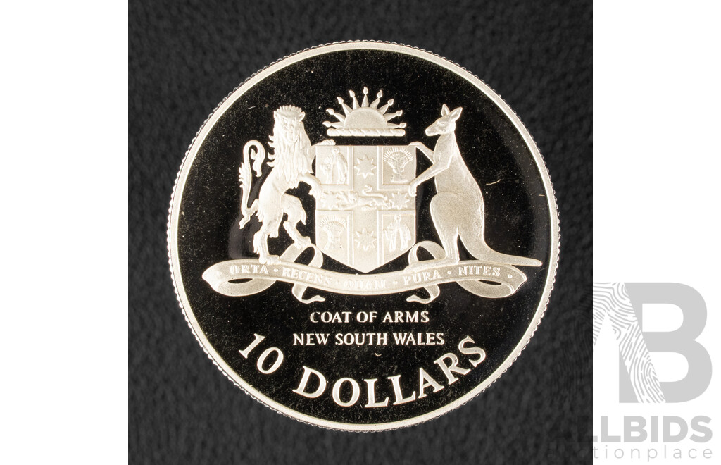 Australian RAM 1987 Silver Proof Ten Dollar Coin, State Series, New South Wales .925