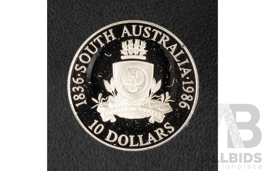 Australian RAM 1986 Silver Proof Ten Dollar Coin, State Series, South Australia .925