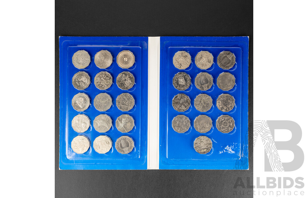 Twenty eight UNC commemorative 50c coins