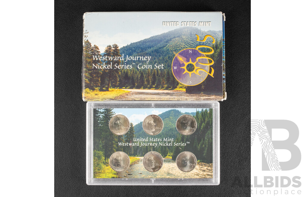 USA 2005 US Five Cent Coin Set Westward Journey Nickel Series