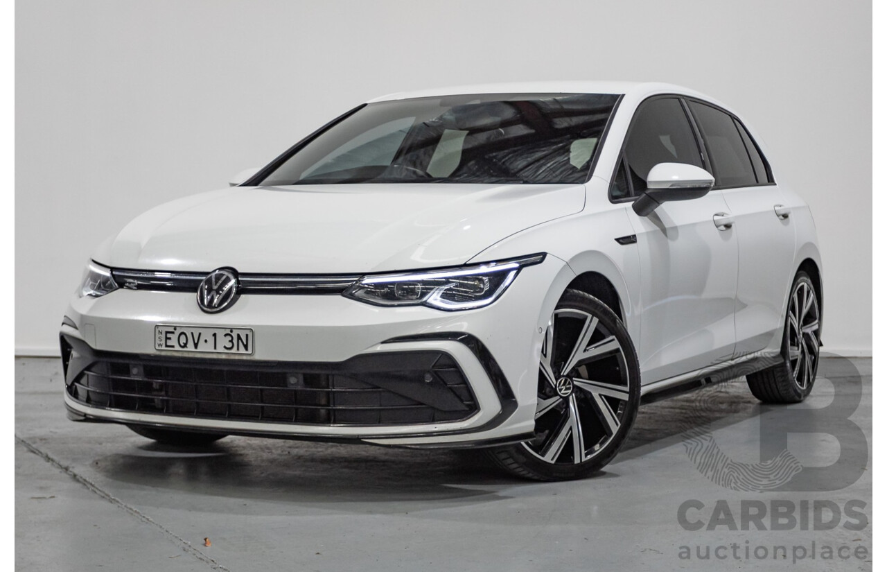 11/2021 Volkswagen Golf 110TSI R-Line MK8 MY22 5d Hatchback Pure White Turbo 1.4L