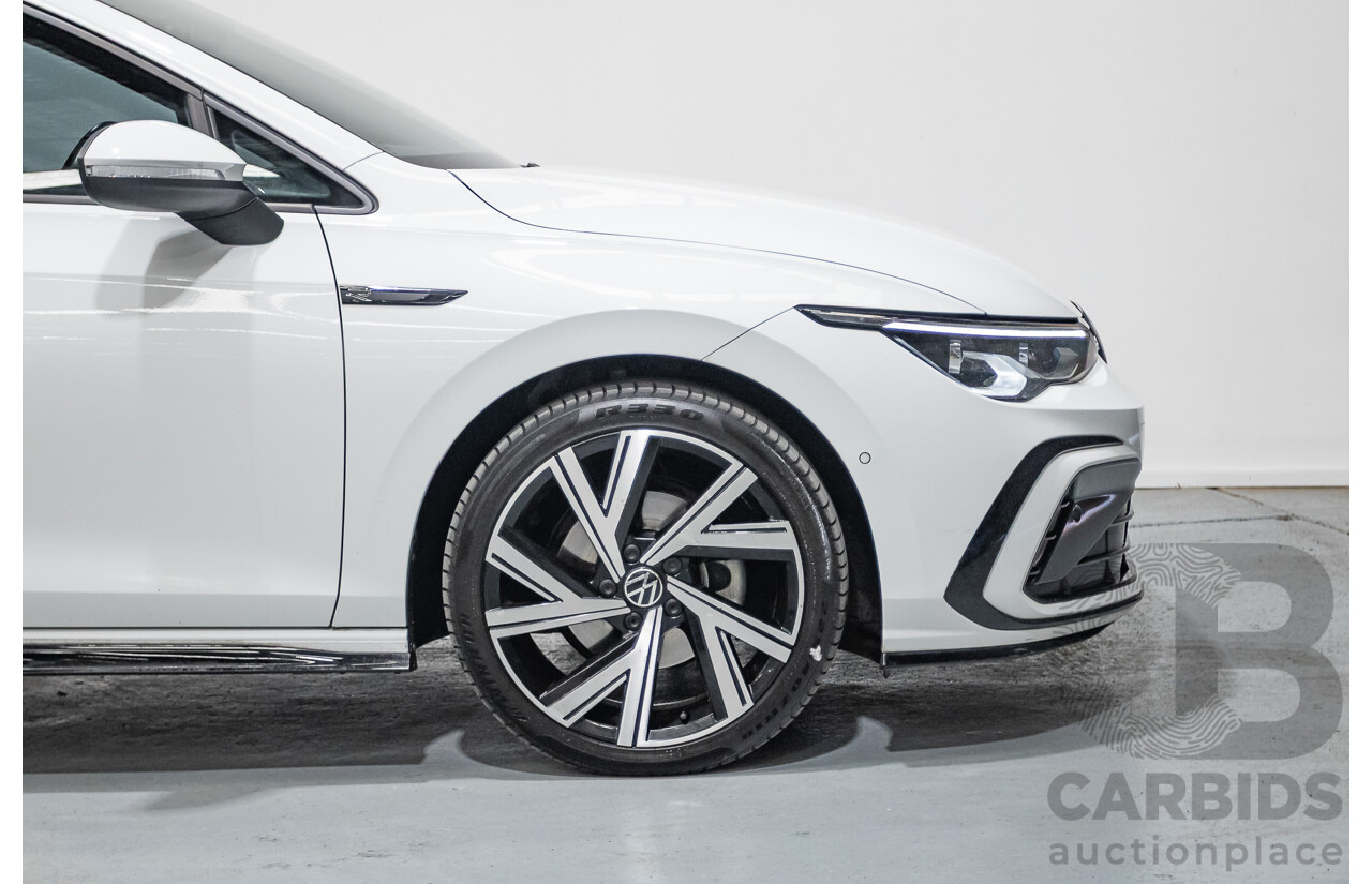 11/2021 Volkswagen Golf 110TSI R-Line MK8 MY22 5d Hatchback Pure White Turbo 1.4L