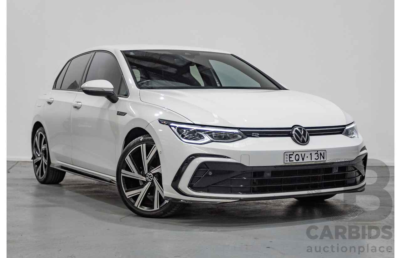11/2021 Volkswagen Golf 110TSI R-Line MK8 MY22 5d Hatchback Pure White Turbo 1.4L
