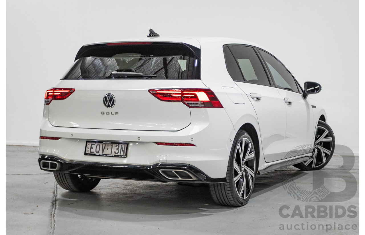 11/2021 Volkswagen Golf 110TSI R-Line MK8 MY22 5d Hatchback Pure White Turbo 1.4L