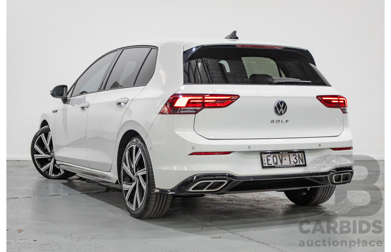 11/2021 Volkswagen Golf 110TSI R-Line MK8 MY22 5d Hatchback Pure White Turbo 1.4L