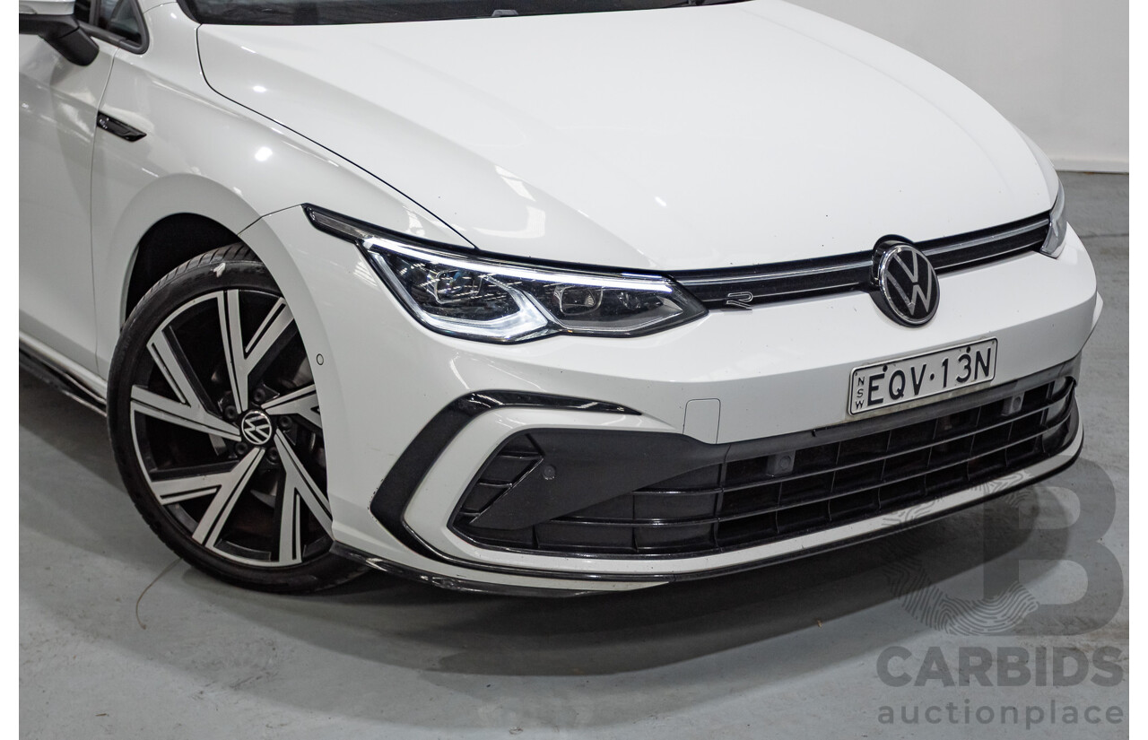 11/2021 Volkswagen Golf 110TSI R-Line MK8 MY22 5d Hatchback Pure White Turbo 1.4L