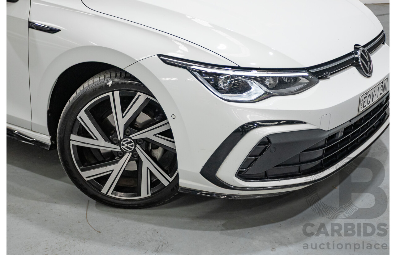 11/2021 Volkswagen Golf 110TSI R-Line MK8 MY22 5d Hatchback Pure White Turbo 1.4L