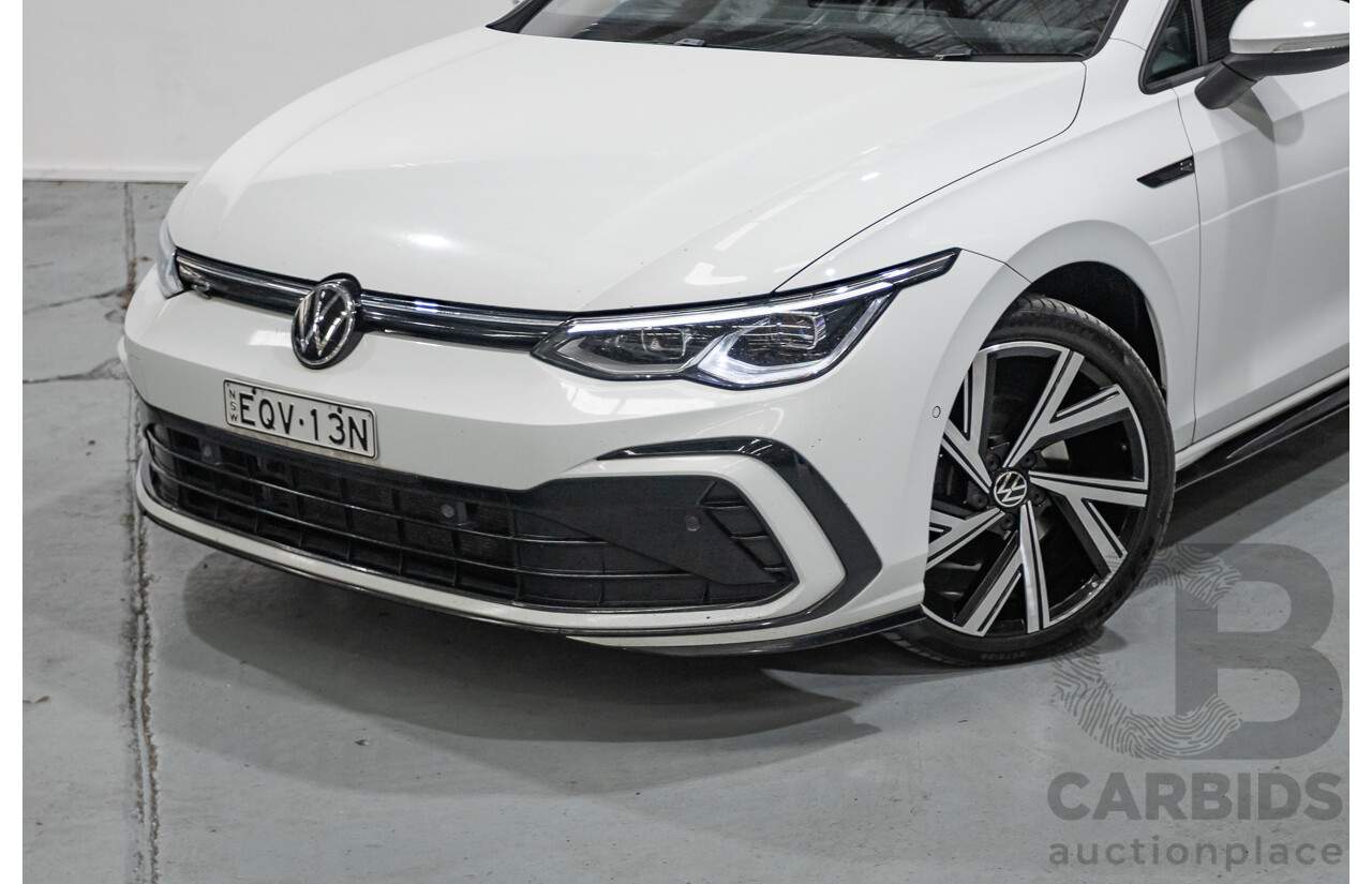 11/2021 Volkswagen Golf 110TSI R-Line MK8 MY22 5d Hatchback Pure White Turbo 1.4L
