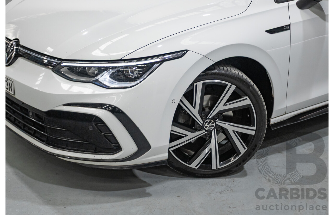 11/2021 Volkswagen Golf 110TSI R-Line MK8 MY22 5d Hatchback Pure White Turbo 1.4L