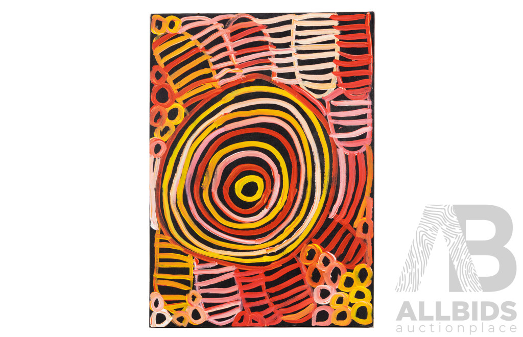 Minnie Pwerle (20th Century, Indigenous-Australian, c1910 or 1920 -2006), Untitled - Women's Ceremony (2005), Original Acrylic on Canvas, 70H x 50W cm