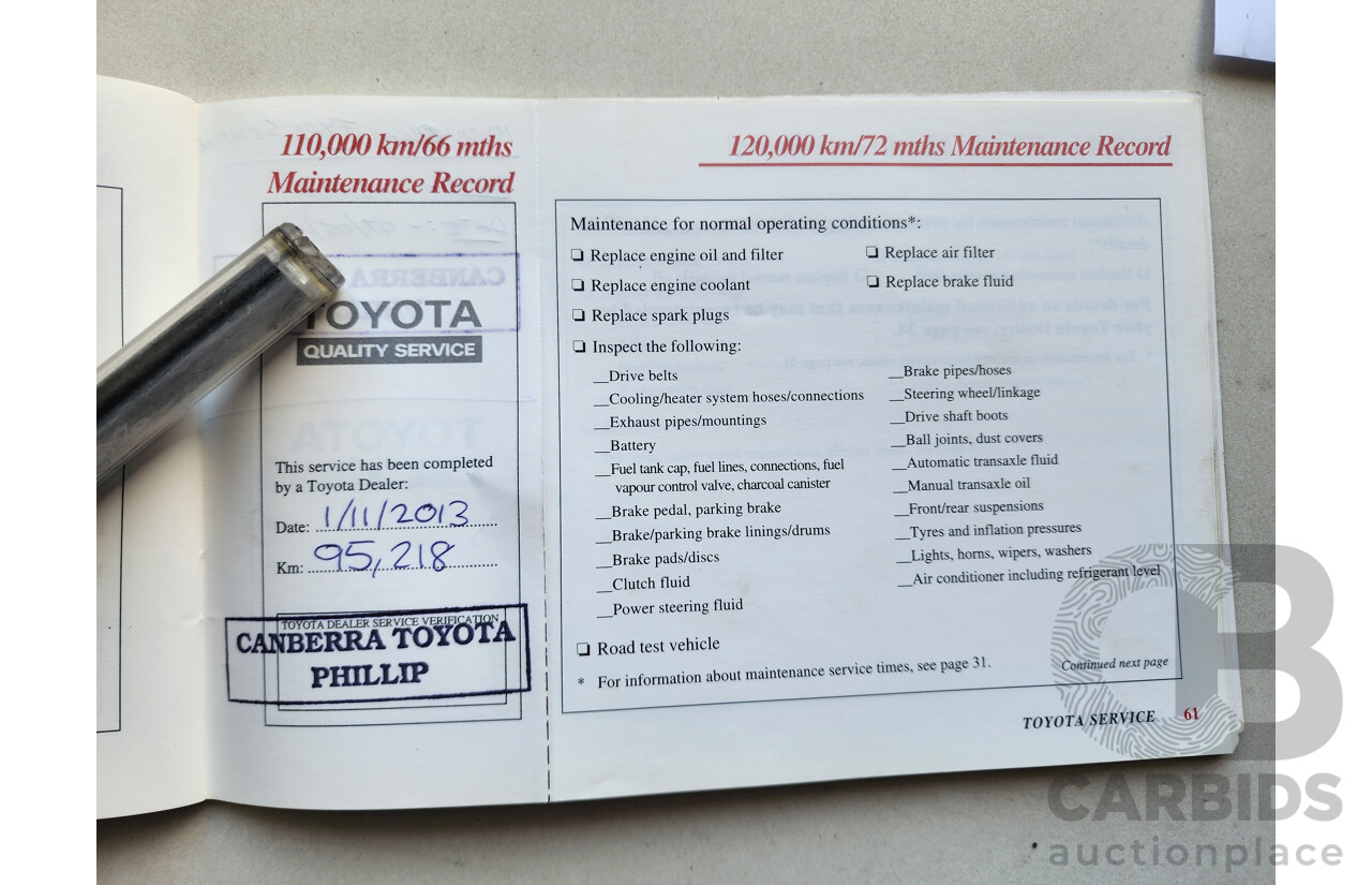 03/2001 Toyota Corolla Ascent SECA AE112R 5d Liftback Green 1.8L