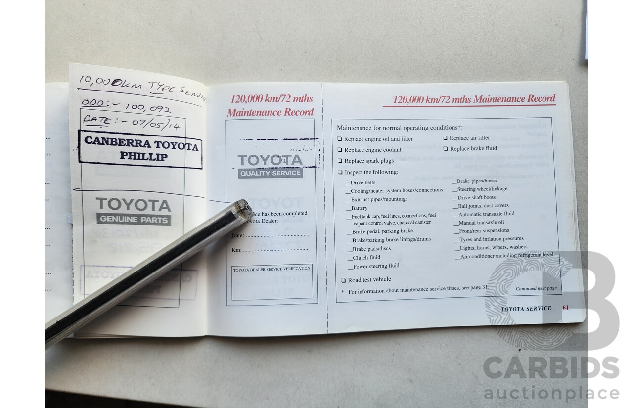 03/2001 Toyota Corolla Ascent SECA AE112R 5d Liftback Green 1.8L