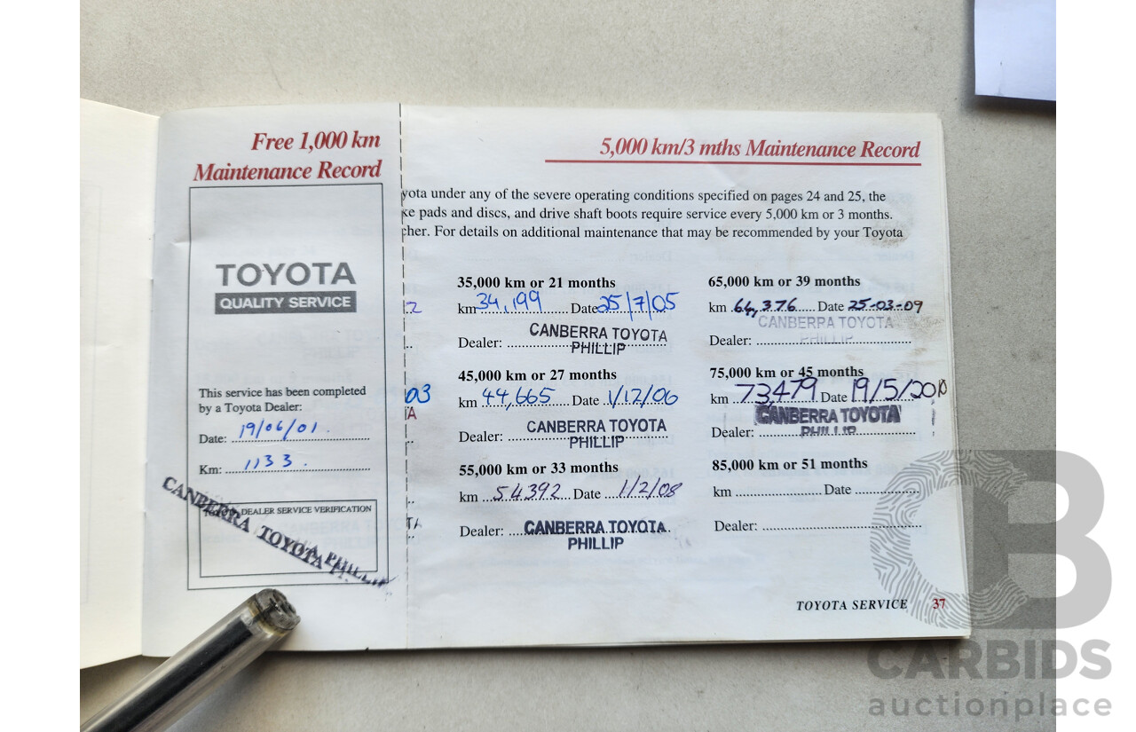 03/2001 Toyota Corolla Ascent SECA AE112R 5d Liftback Green 1.8L