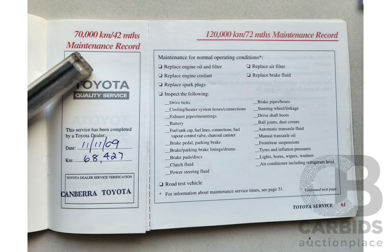 03/2001 Toyota Corolla Ascent SECA AE112R 5d Liftback Green 1.8L