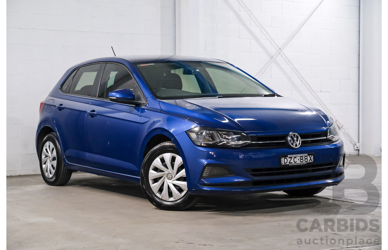 02/2019 Volkswagen Polo 70TSI Trendline AW MY19 5D Hatchback Blue Turbo 1.0L