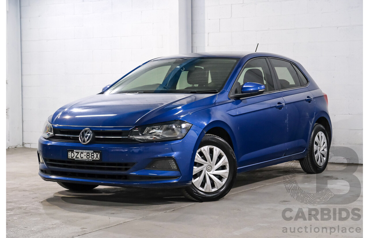 02/2019 Volkswagen Polo 70TSI Trendline AW MY19 5D Hatchback Blue Turbo 1.0L