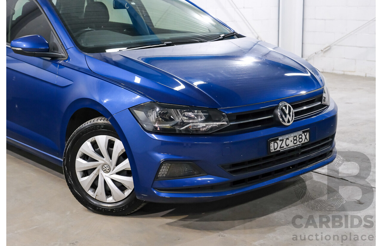 02/2019 Volkswagen Polo 70TSI Trendline AW MY19 5D Hatchback Blue Turbo 1.0L